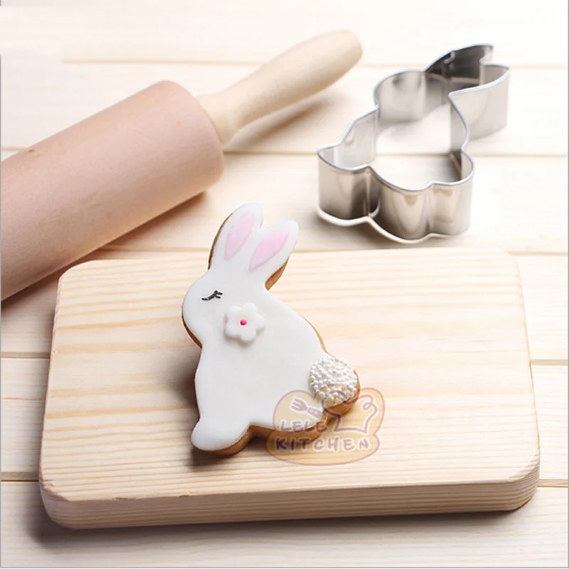 

1pcs Easter Rabbit Moldes Metal Cookie Cutters patisserie Biscuit Mould Cupcake Gum Fondant Cake Decor Tools Kitchen Accessories
