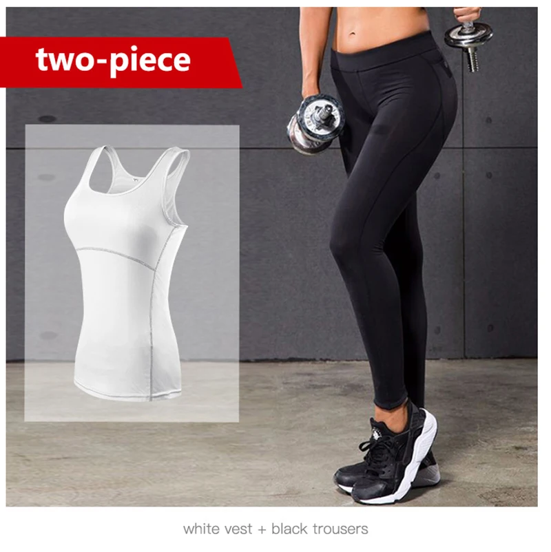 YD, 2 предмета, сексуальный комплект для бега с эффектом пуш-ап, женская рубашка+ штаны, спортивный костюм, тренировочный жилет, топ для фитнеса, облегающий спортивный костюм для занятий йогой