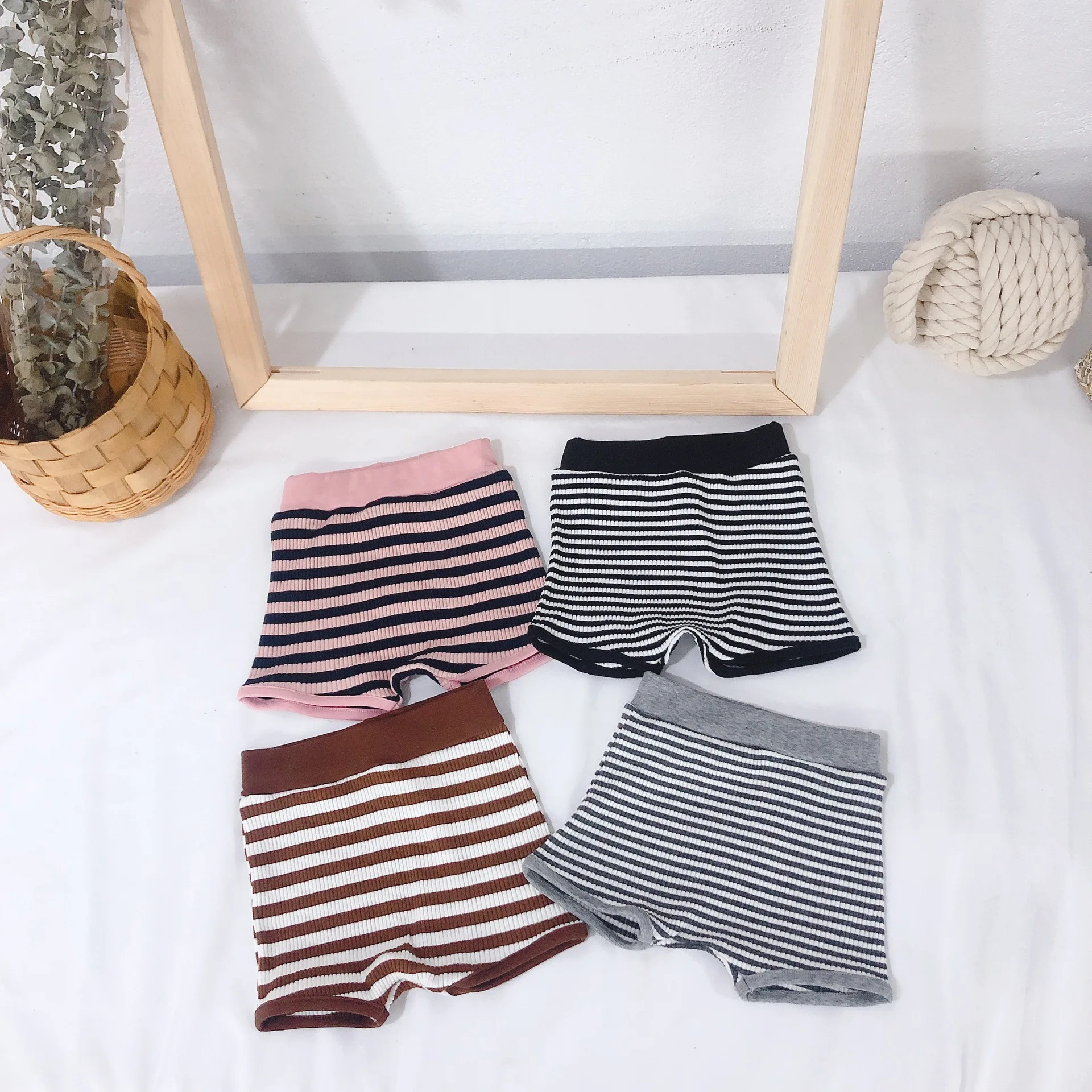 

boys girls striped large pp knitted trousers
