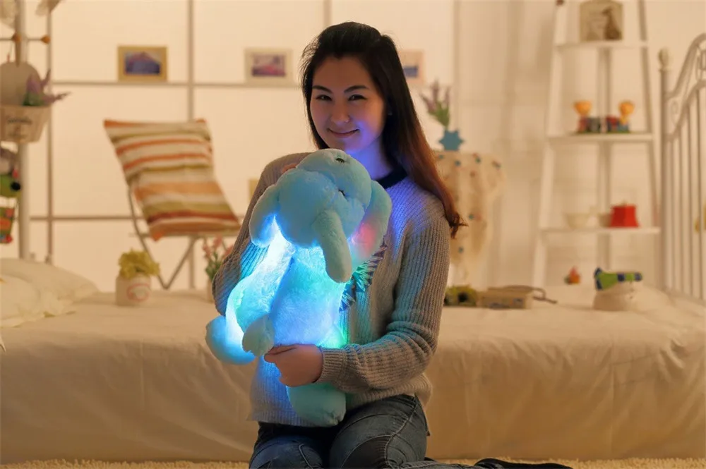 50 см красочные светящиеся плюшевая собака светодиодный светильник Подушка Детские Мягкие игрушки кукла животного подарок на день рождения для ребенка