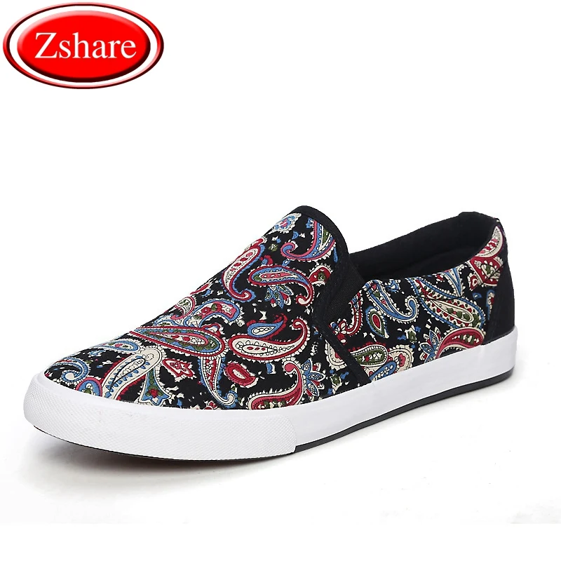 

Men Casual Shoes Fashion Graffiti Mens Canvas Shoes Man Loafers Luxury Brand Comfortable Flat Slip-on Men Shoes chaussures homme