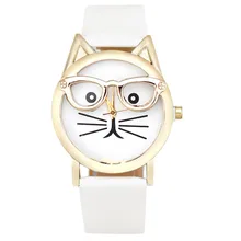 2017 Hot Mulheres Casual Relógio Padrão Pouco Gato Dos Desenhos Animados Estudantes de Quartzo de pulso para a Menina dos desenhos animados relógio relógio horas reloj mujer