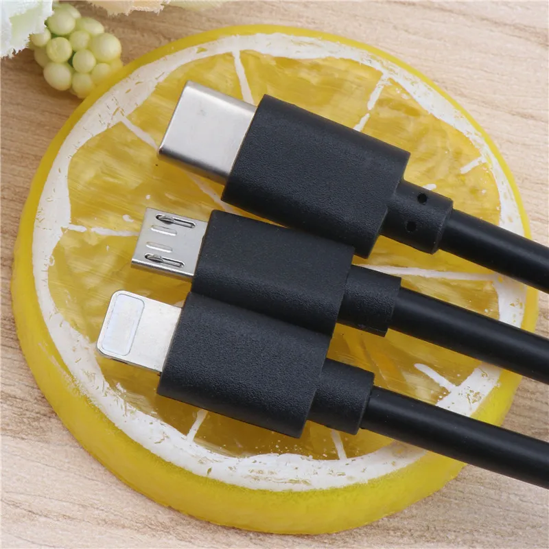 15cm Short Micro USB Cable Type c 8Pin Cable Fast Charging Sync Data Cord USB Adapter Cable for iPhone Samsung Xiaomi Huawei