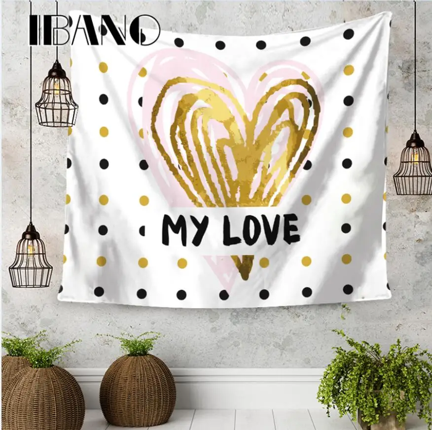 IBANO Love Letter Design гобелен искусство настенные одеяло, домашнее украшение для спальни, спальни, йога клеенка салфетка для стола гобелен - Цвет: 04