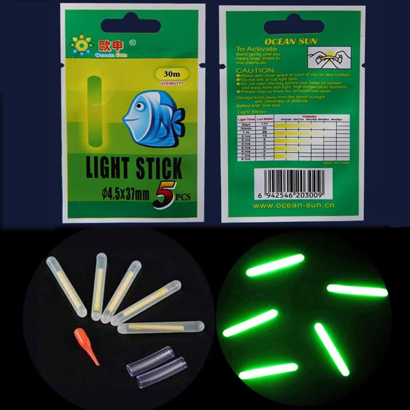 50Pcs Light Fishing Lightstick Fluorescent Float Night Dark Glow Stick