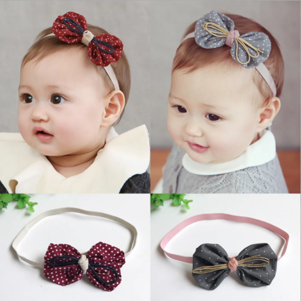 Cotton Soft Headband Bowknot Baby Hair Accessories Hair Ties Headwear 2019