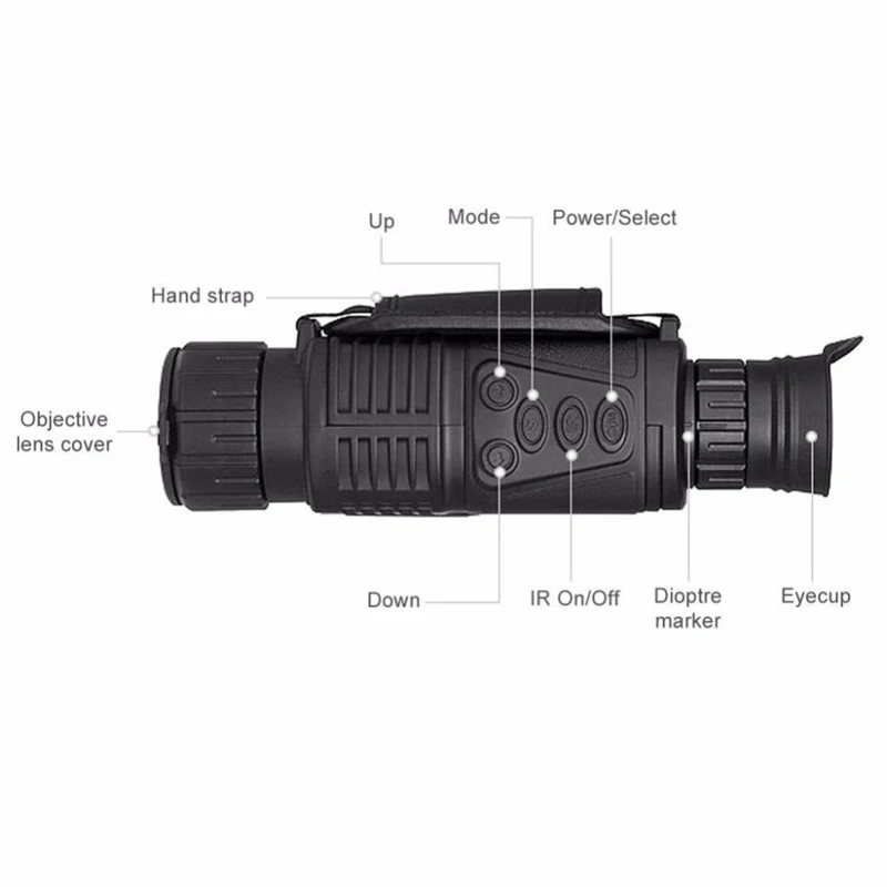 Тактический Монокуляр Инфракрасный цифровой Ночное видение очки 5x40 Ночное видение область занимает Фото Видео Охота 200 м телескоп