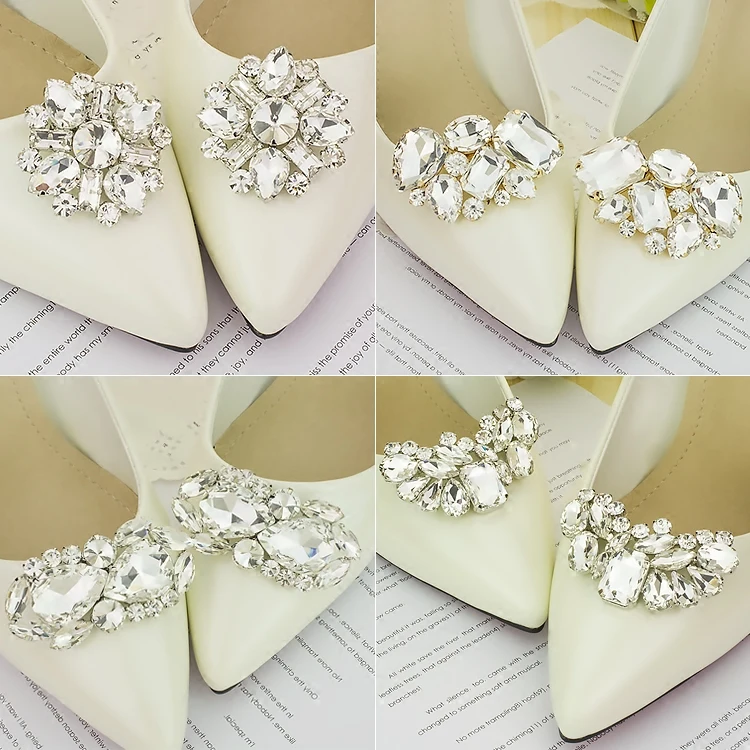 Removable Women's Shoes Decoration Rhinestone Crystal Shoe Buckle Party Wedding Decorated for