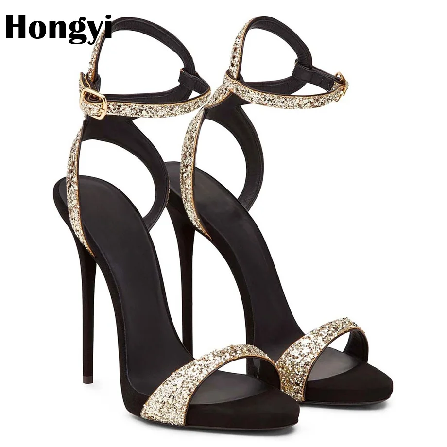 Robe Cm Showed Sandales Taille Hongyi Sexy Parti 2018 Hauts Bout Femmes Ouvert Mode Nouveau Chaussures Color Grande 12 Talons Noir À As qOqAPR