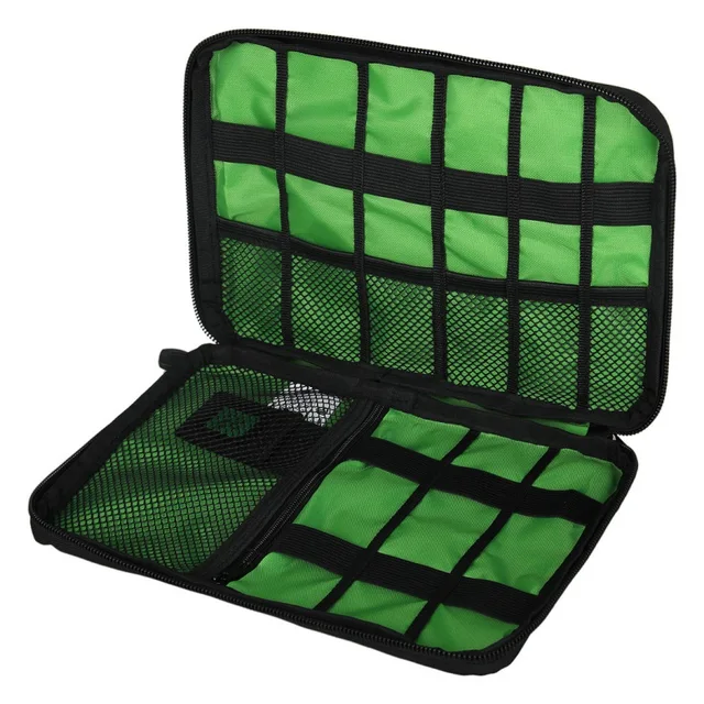 US $3.03 Outdoor Travel Kit Nylon Cable Holder Bag Electronic Accessories USB Drive Storage Case Camping Hik