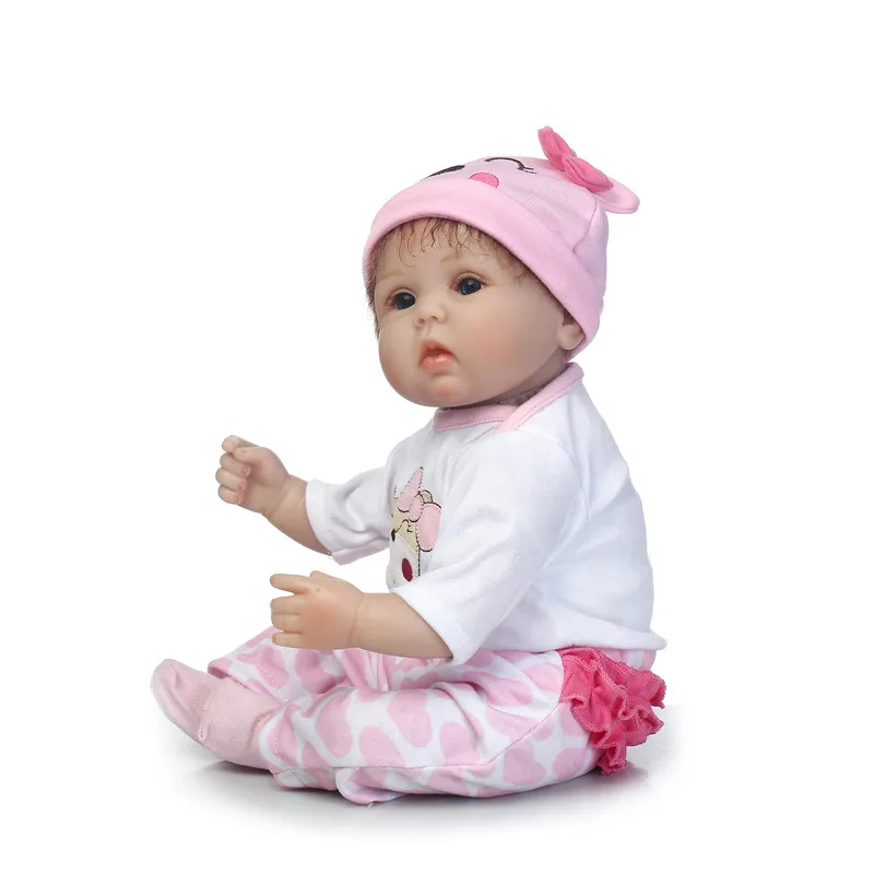 Npkколлекция bebe reborn 40 см волосы мохер Reborn Baby куклы Мягкие силиконовые реалистичные Новорожденные Куклы Девочка Рождественский подарок