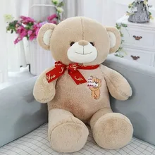 80cm 2017 New Stuffed plush khaki Bear Cloth Doll khaki Teddy bear Bowtie Sleep Pillow Cushion
