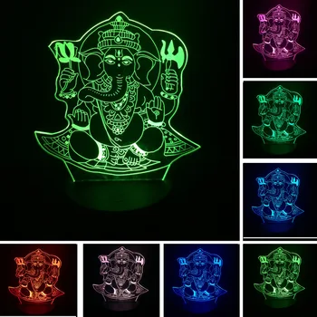 

Christmas 3D LED Night Light Visual 7 colors illusion India Lord Elephant RGB kid/child Table Desk Lamp Birthday New Year Gifts
