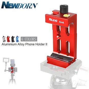 

XILETU XJ-8 Tripod Head Bracket Mobile Phone Holder Clip For Phone Flashlight Microphone With Spirit level and Cold Shoe Mount