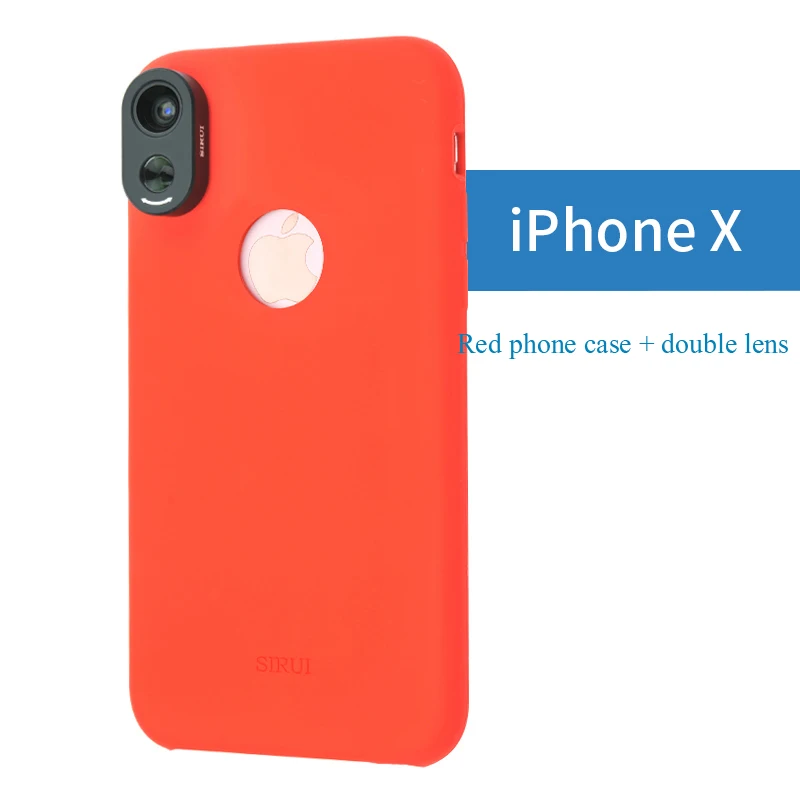 SIRUI для iphone7 PLUS 7 P чехол для телефона широкоугольный и расширяющийся двойной объектив силиконовый чехол - Цвет: X Red case lens