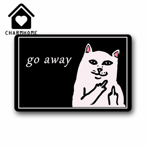 

CHARMHOME Custom Go Away Cat Mat Bathroom Carpet Living Room Bedroom Rug Cat Floor Mats Table Mats Non-Slip Kitchen Doormats