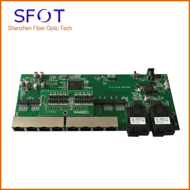 

POE reverse Switch board, 8 Port GE Rj45 + 2 GBIC 20km Operational PD switch