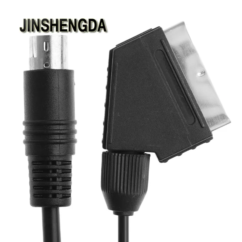 

JINSHENGDA Audio and Video Cables Black 1.8M/6FT Scart AV TV Video Cable Lead For Sega Saturn NTSC & PAL Version