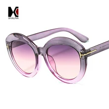 SHAUNA, Ретро стиль, женские круглые солнцезащитные очки, фирменный дизайн, модные, двойные цвета, градиентные оттенки