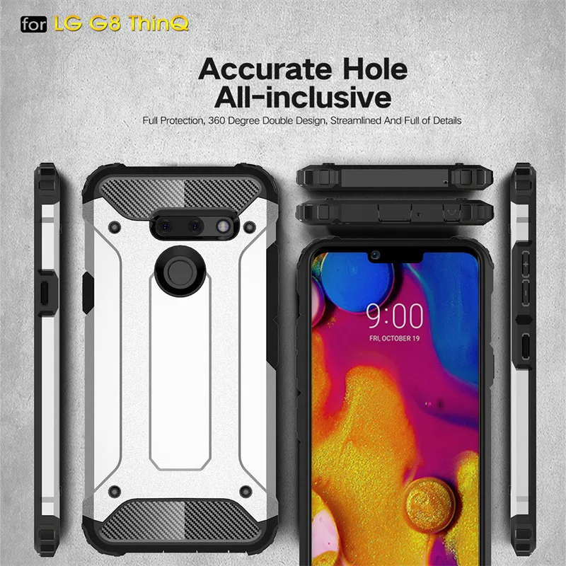 Phone Case For LG G8 Hard PC With Soft TPU Case For LG G8 ThinQ Heavy Duty Armor Silicon Cover Shell Coque Capa Fundas (2)