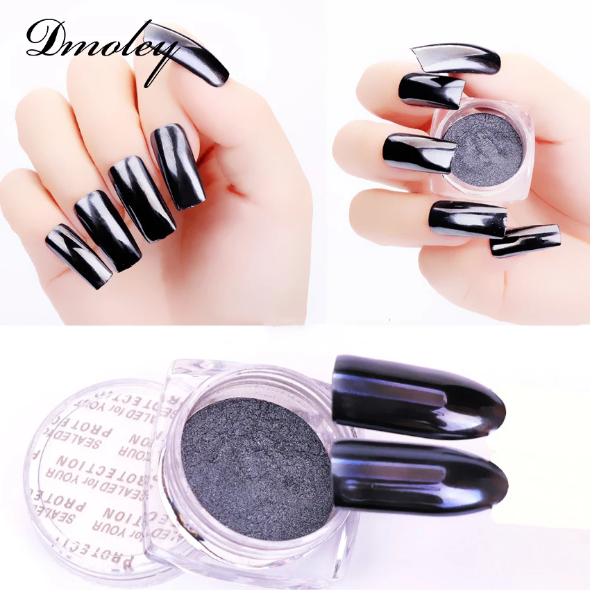 Dmoley зеркальный черный блестящий акриловый лак пигмент пудра для ногтей хром пыль маникюр, украшения для ногтей
