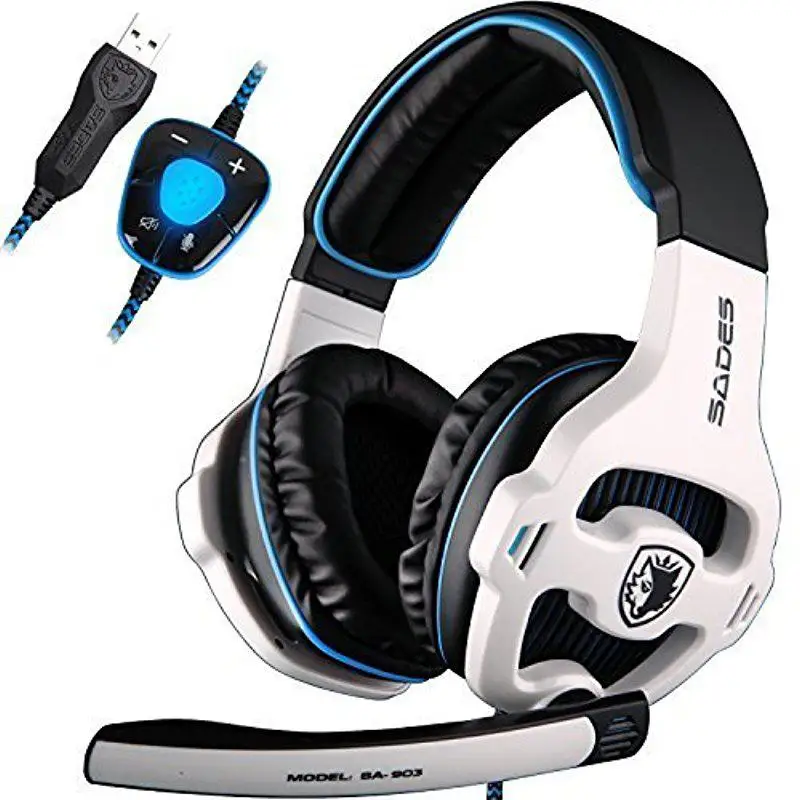 Гарнитура Gamer USB 7 1 объемный звук проводные наушники с микрофоном Регулятор