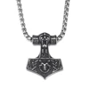 Vintage Viking collar con dije de martillo para hombres 316L de joyería de acero inoxidable de los hombres de cadena larga joyería collares de Mjolnir, regalo ► Foto 3/6