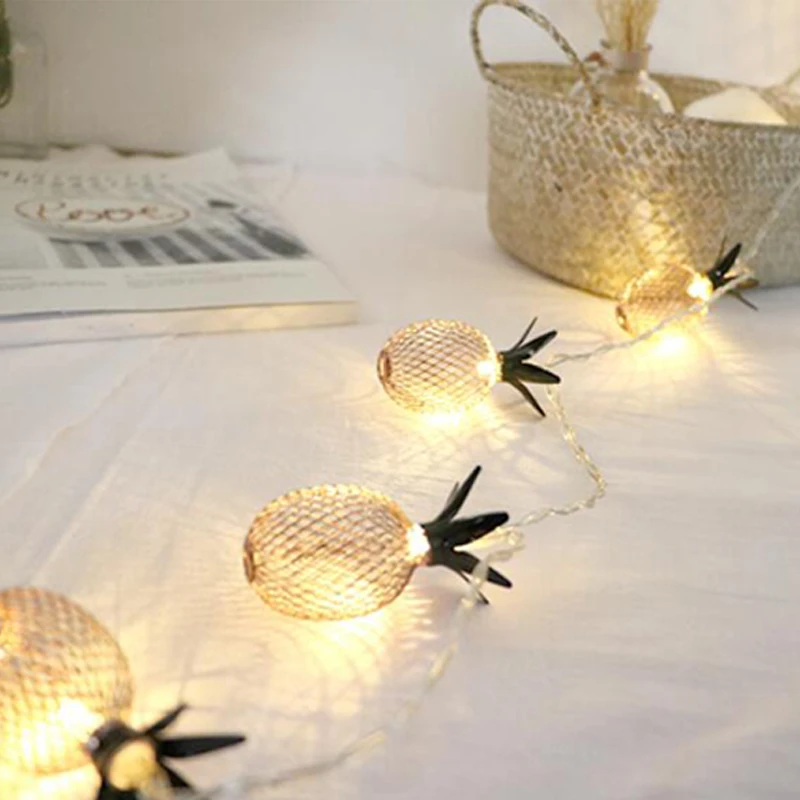 

USB/Battery Powered Pineapple Light String Waterproof Light Nightlamp Christmas Garland Home Garden Decor Lighting 10/20LEDs