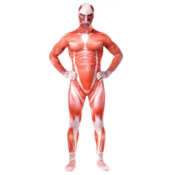 

FOGIMOYA Cool Attack On Titan Cosplay Shingeki No Kyojin Cosplay Colossal Prop Tights Muscle Man Halloween Men Cosplay Costume