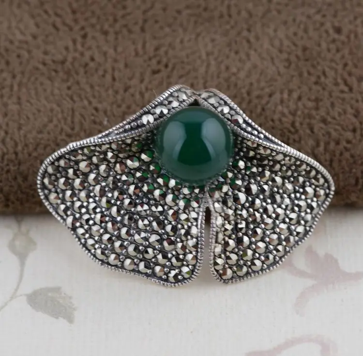 

Thai silver wholesale S925 silver inlaid Pendant antique style female fan Pendant
