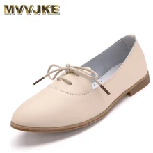 MVVJKE/; всесезонные женские балетки на плоской подошве с острым носком и рюшами; прошитая кожаная обувь на шнуровке; модная женская обувь для отдыха; светильник