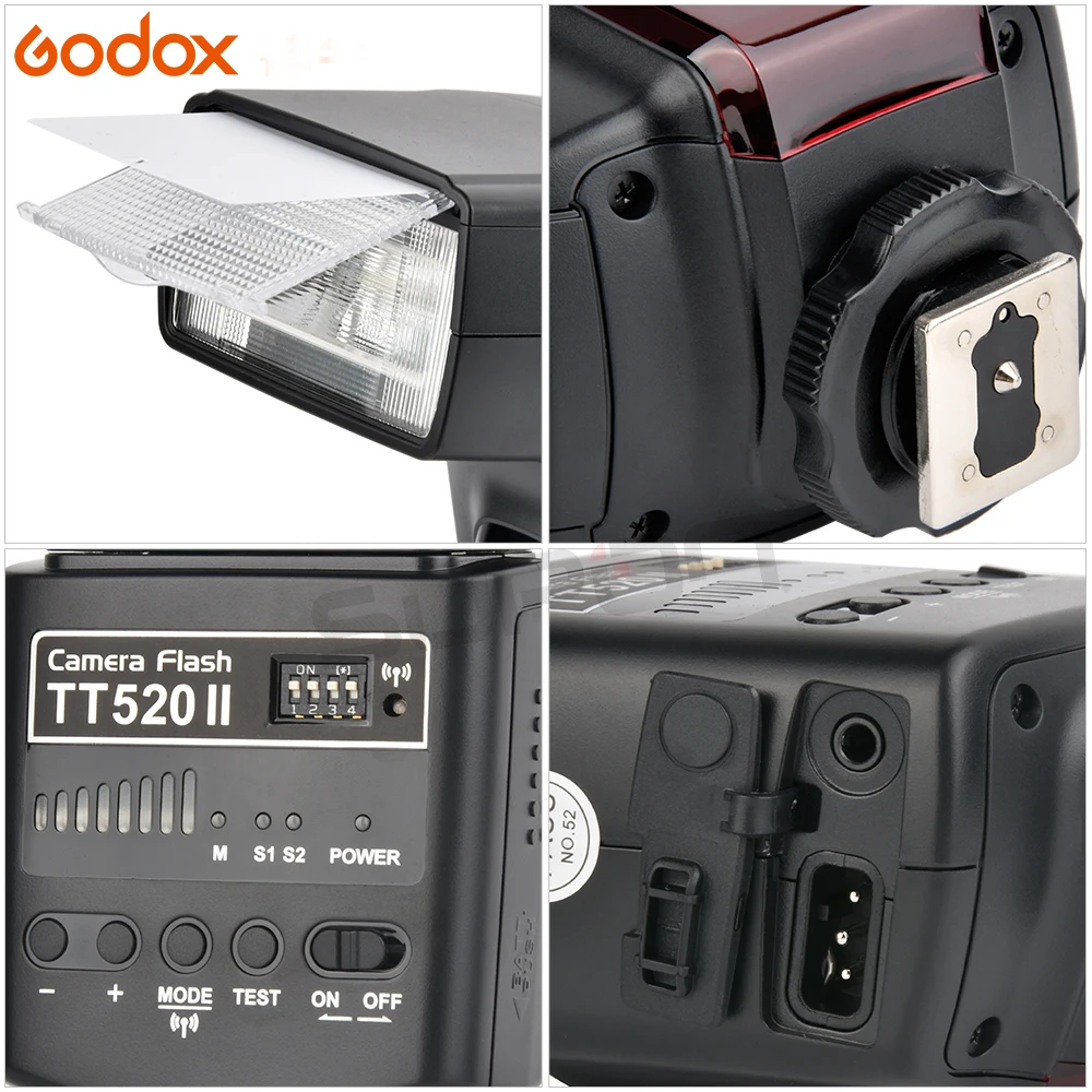 Вспышка Godox TT520 II TT520II со встроенным беспроводным сигналом 433 МГц+ набор цветных фильтров для цифровых зеркальных камер Canon Nikon Pentax Olympus