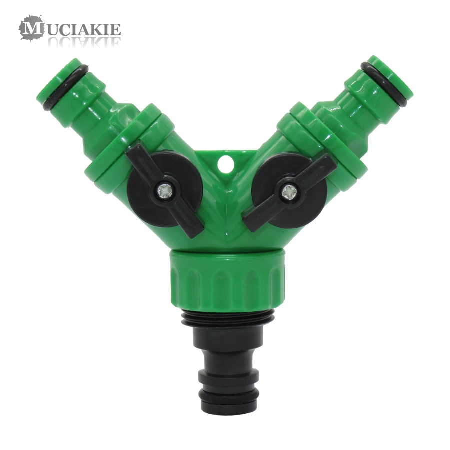 

MUCIAKIE 1 Set G3 / 4 "Female Y-Connector 2 way Tap Quick Coupler With 3/4"Male Thread Tap Nipple Joint Garden Irrigation Tool