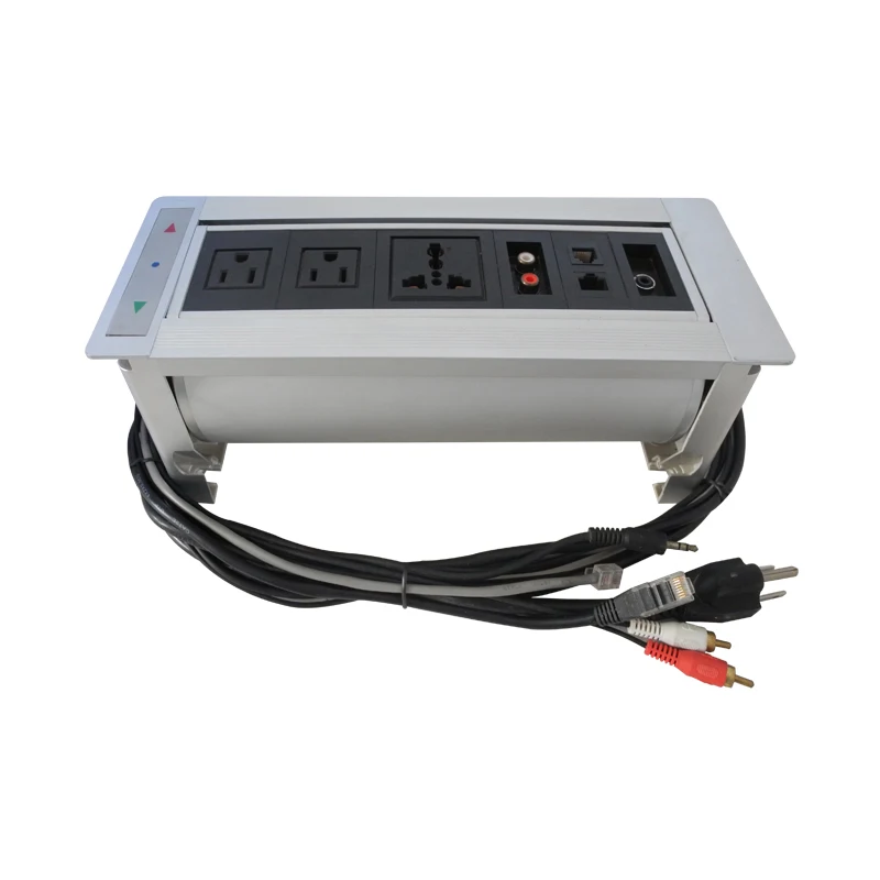 2019 New Silver Electric Socket with RJ45 and Audio Smart Socket /Automatic Multifunctional socket