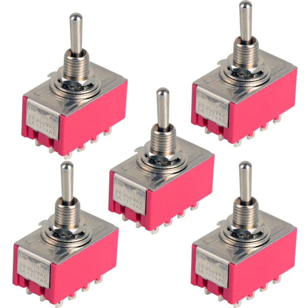 

12-Pin Mini Toggle Switch 4PDT 2 Position ON-ON 2A 250V/5A 125VAC