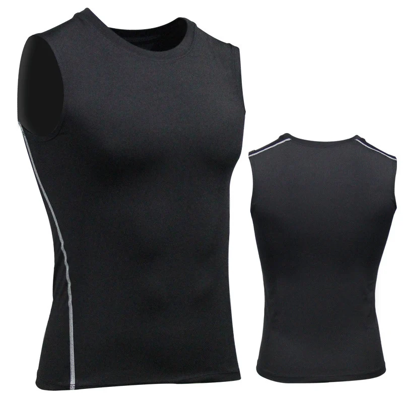 

2019 New Men Compression Quick Drying T-Shirt Vest Sleeveless Stretch Gym Sports Tank Tops MSD-ING
