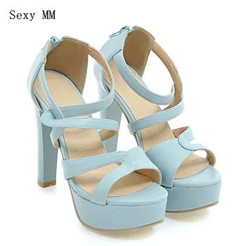 

Summer Pumps Women Peep Toe High Heels Party Wedding Platform Gladiator Sandals Woman High Heel Shoes Plus Size 33 - 40 41 42 43