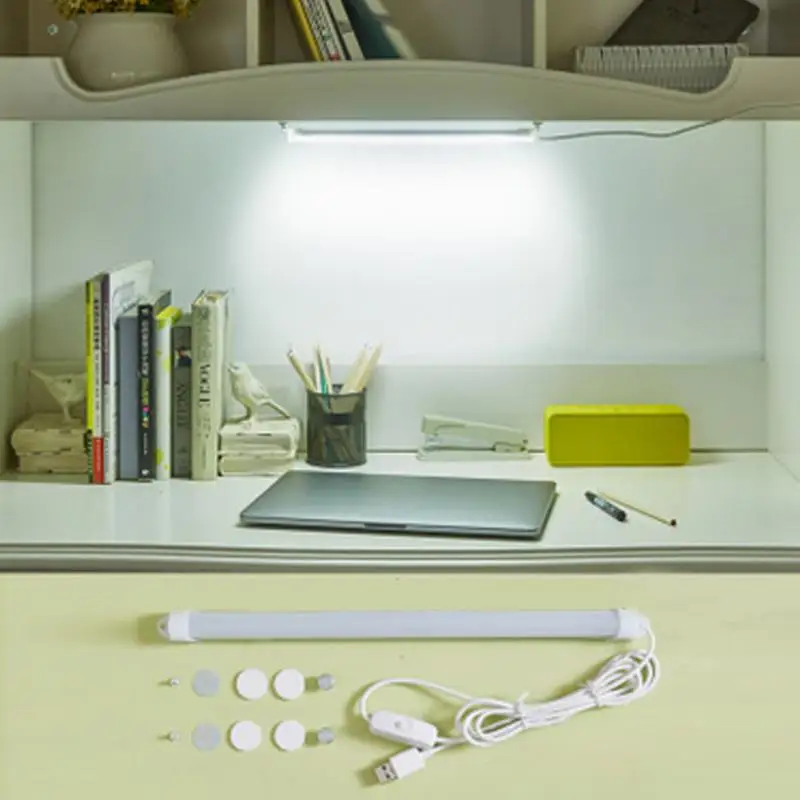 Светильник для чтения в студенческом общежитии, настольная лампа, 6 Вт, USB переключатель, регулируемая светодиодная лента, лампа для чтения, лампа 5 в постоянного тока - Испускаемый цвет: white