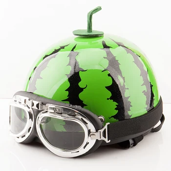 

Motorcycle bike half helmets moto riding watermelon Fashion helmets Racing goggles Motocross Mask Moto Vintage Helmets