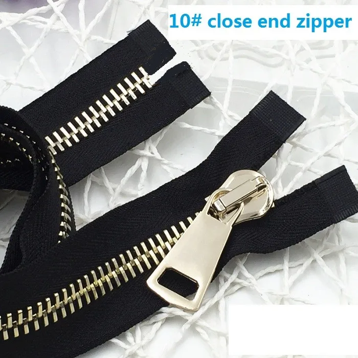 

10# high quality copper brass golden teeth metal Zipper 2M+2pcs sliders Replacement zipper reapir sewing clothes bags luggage