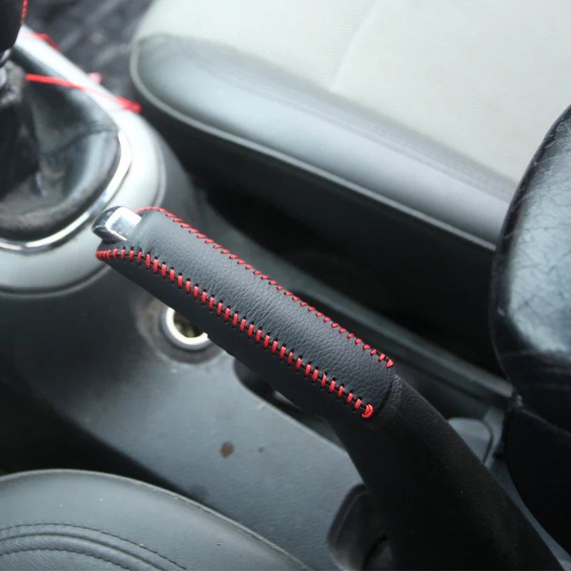 1Pcs/Set Fashion Car Black Leather Hand Brake Stitching Cover Protective Sleeve for CHEVROLET CRUZE 2009-2014 Accessories