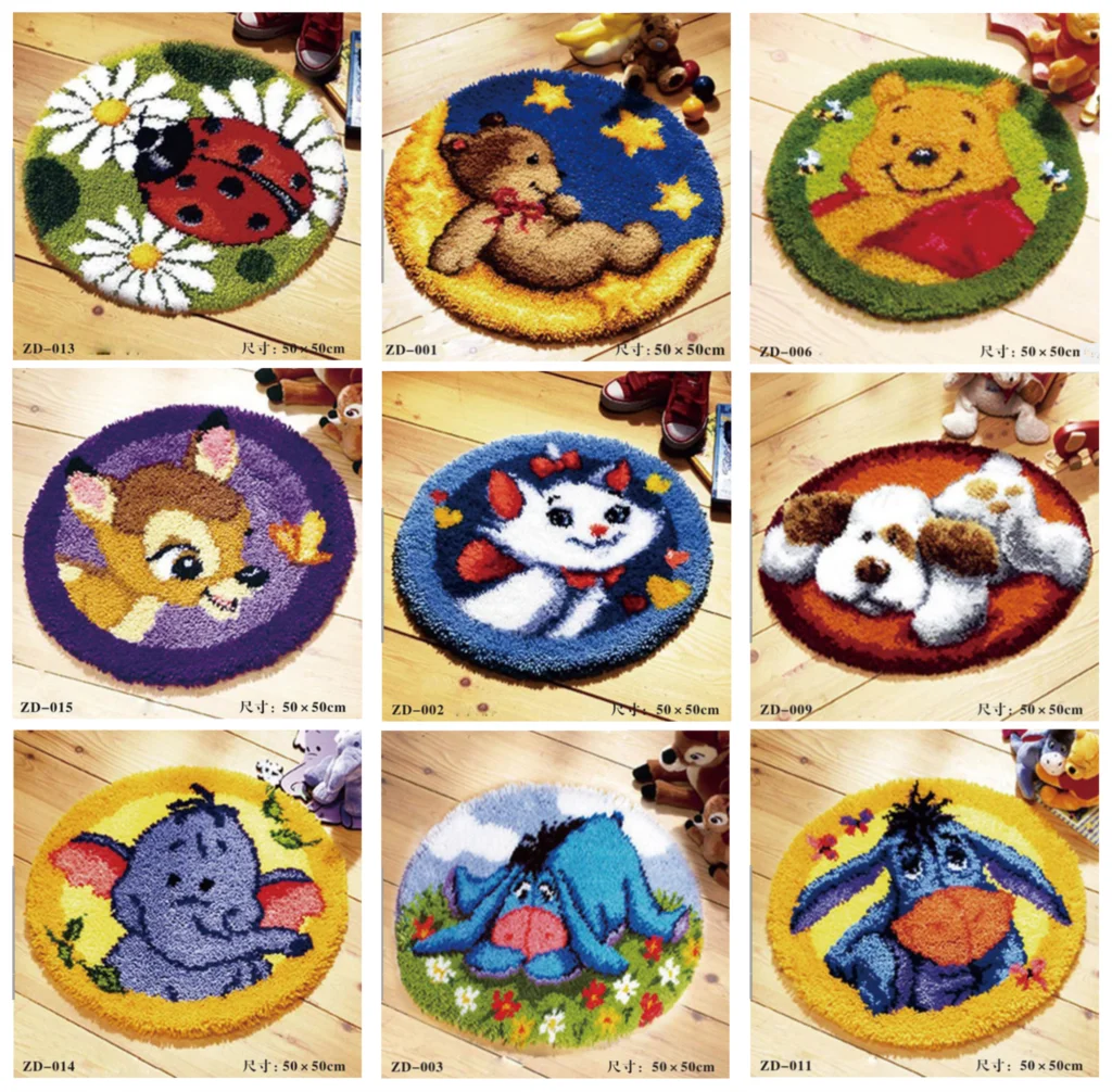 

Free Shipping Latch Hook Rug Kits DIY Needlework Unfinished Crocheting Rug Yarn Cushion Mat Cartoons pattern Embroidery Carpet