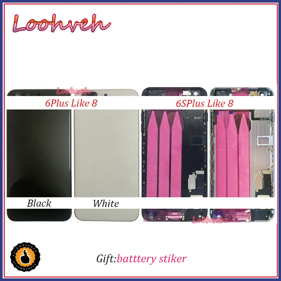 

High quality For iphone 6 6Plus 6SPlus Like 8 Style Back Middle Frame Chassis Full Housing Assembly Battery Cover Door Rear