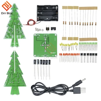 

3D Christmas DIY Kit RGB LED Trees Light Xmas Tree Light Holiday Light LED Circuit for Outdoor Indoor Home Festival Decoration