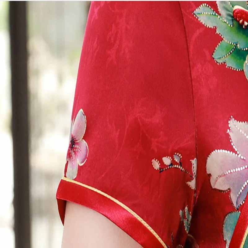 Для женщин новые летние Высокое качество китайский свадебное платье ретро платье Ципао Чонсам плюс Размеры короткий рукав вечерние платье S-4XL
