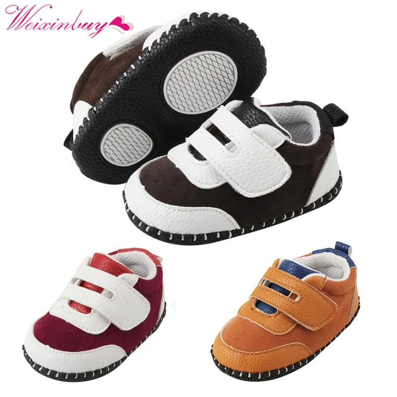 Buy Newborn Baby Boy Shoes PU Stitching Soft Bottom Matte Leisure Movements