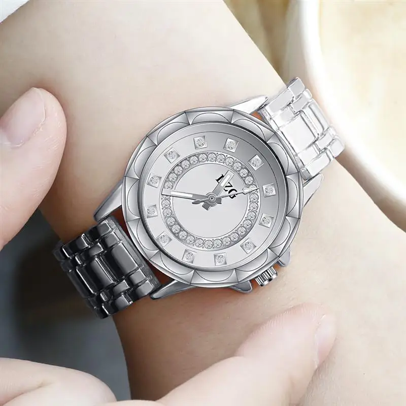 

2019 Luxury Silver Diamond Watches Stainless Steel Quartz Wristwatch Fashion Women Ladies Elegant Simple Watches Bracelet Clock