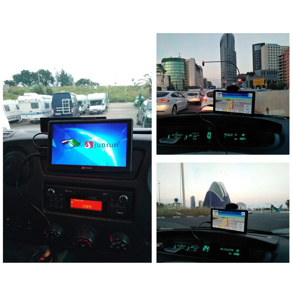 Junsun 7 inch Car GPS Navigation Bluetooth 8GB with Rear view Camera FM MP3 MP4 800MHZ Detailed Maps navigator with Free Updates