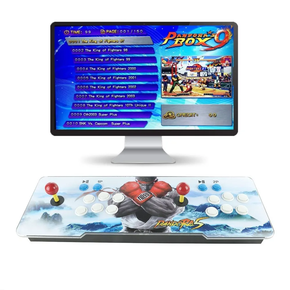 

Pandora Box 9D 2222 Arcade Game Console for TV PC PS3 Monitor 2 Player Game Controls Favorite List Switchable Resolution