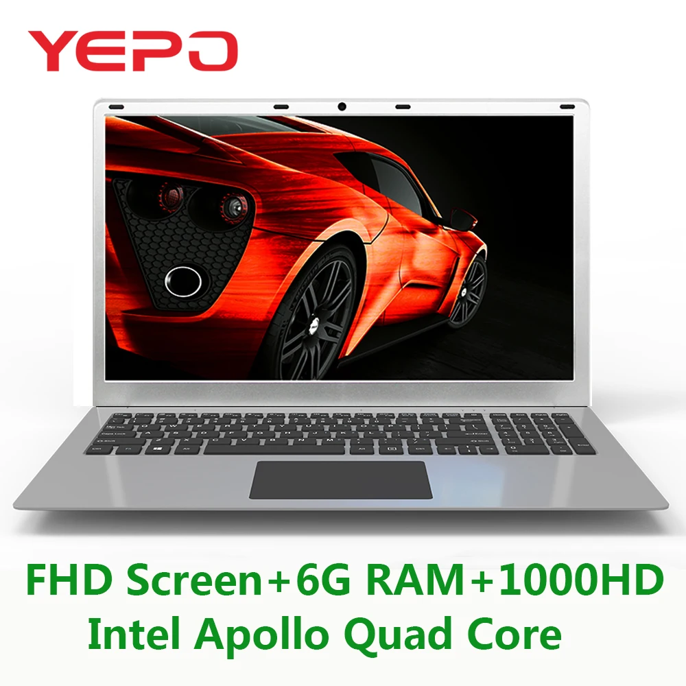 

15.6 inch 6G RAM 1000G HDD Intel Apollo N3450 Windows10 MINI HDMI WIFI System Laptop with Bluetooth and High Capacity Battery
